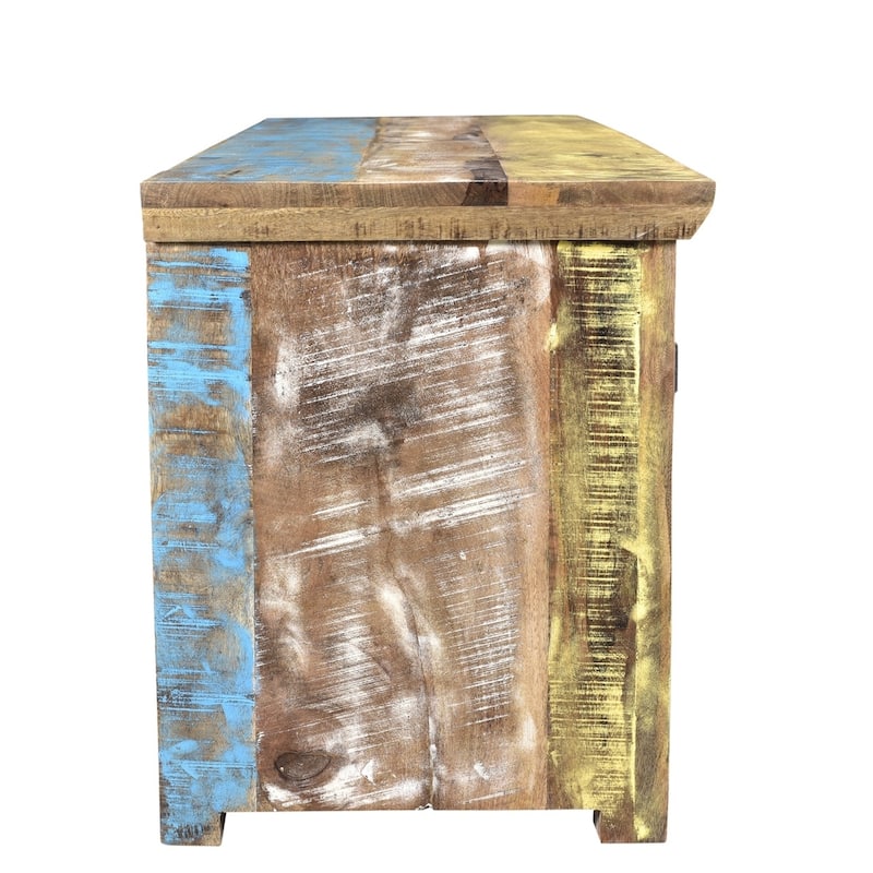 Handmade Suman Solid Mango Wood TV Console (India) - 60" x 18" x 22"