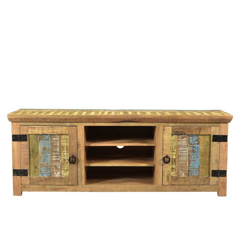 Handmade Suman Solid Mango Wood TV Console (India) - 60" x 18" x 22"