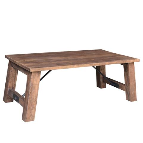 Handmade Angled Acacia Wood Coffee Table (India) - 46" x 32" x 18"