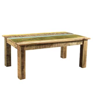 Handmade Suman Solid Mango Wood Coffee Table (India) - 46" x 25.5" x 18"
