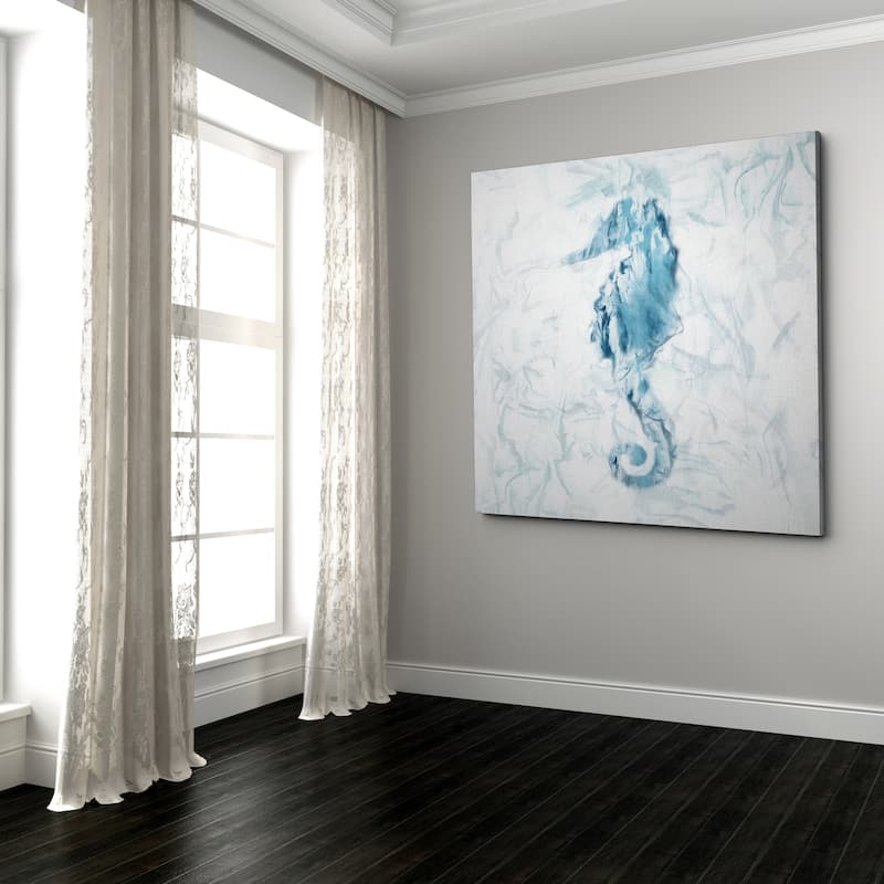 Blue Marble Seahorse - Premium Gallery Wrapped Canvas - 4 Sizes Available