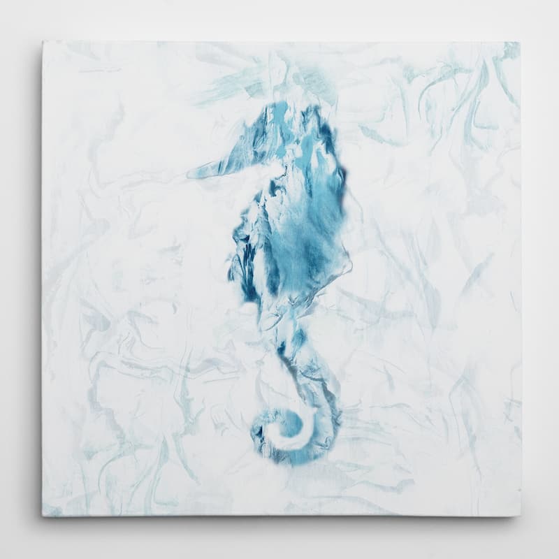 Blue Marble Seahorse - Premium Gallery Wrapped Canvas - 4 Sizes Available