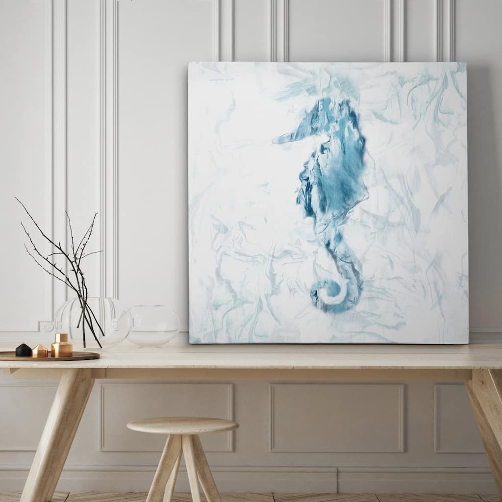 Blue Marble Seahorse - Premium Gallery Wrapped Canvas - 4 Sizes Available