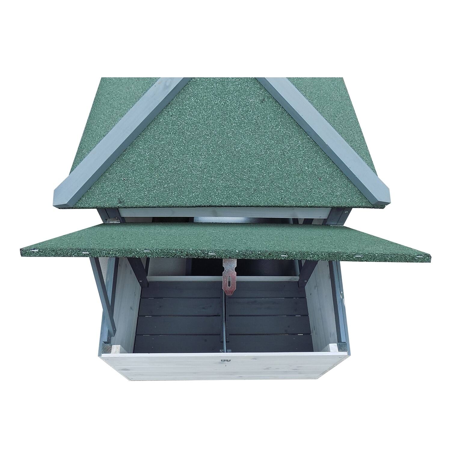 PawHut 77" Wooden Weatherproof Backyard Chicken Coop Kit With 2Part