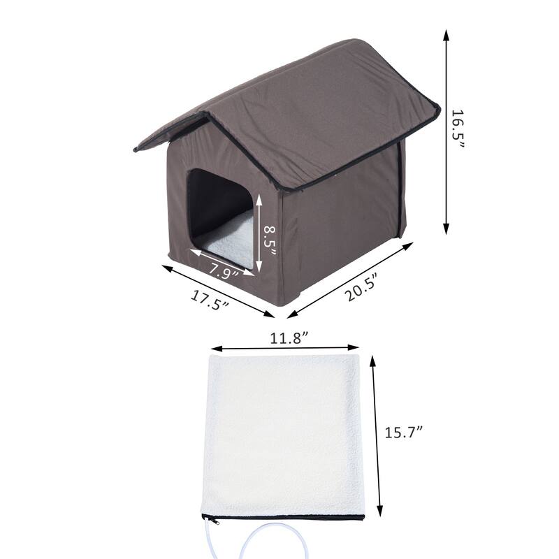 Pawhut Outdoor Heated Cat House