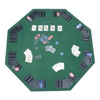 HomCom Deluxe Foldable Blackjack and Poker Table Top with Carrying Bag