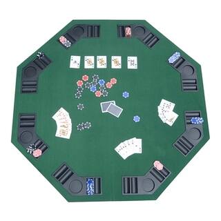 HomCom Deluxe Foldable Blackjack and Poker Table Top with Carrying Bag