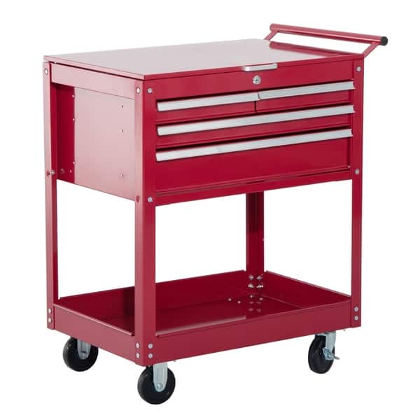 Shop Homcom 4 Drawer Steel Rolling Tool Chest Storage Cabinet
