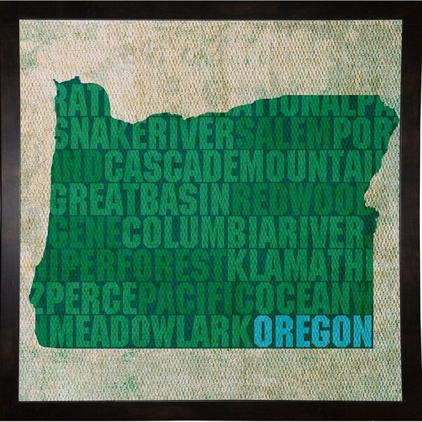 Oregon State Words Framed Print 11.75"x11.75" by David Bowman