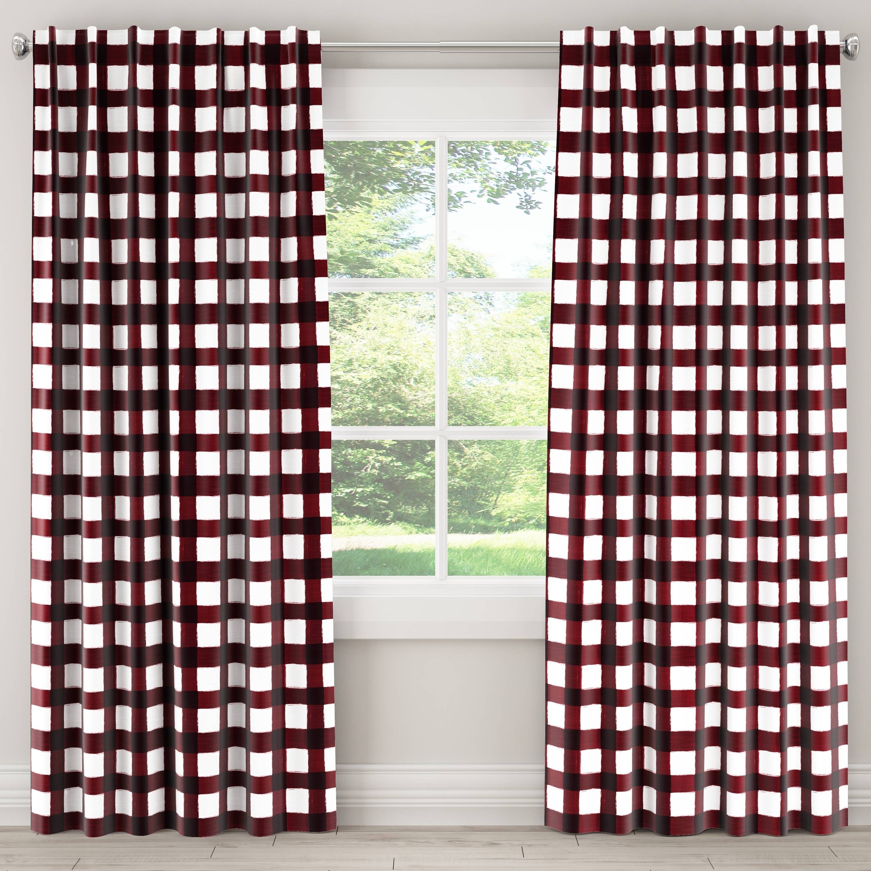Shop Skyline Plaid Blackout Window Curtain Panel Free Shipping