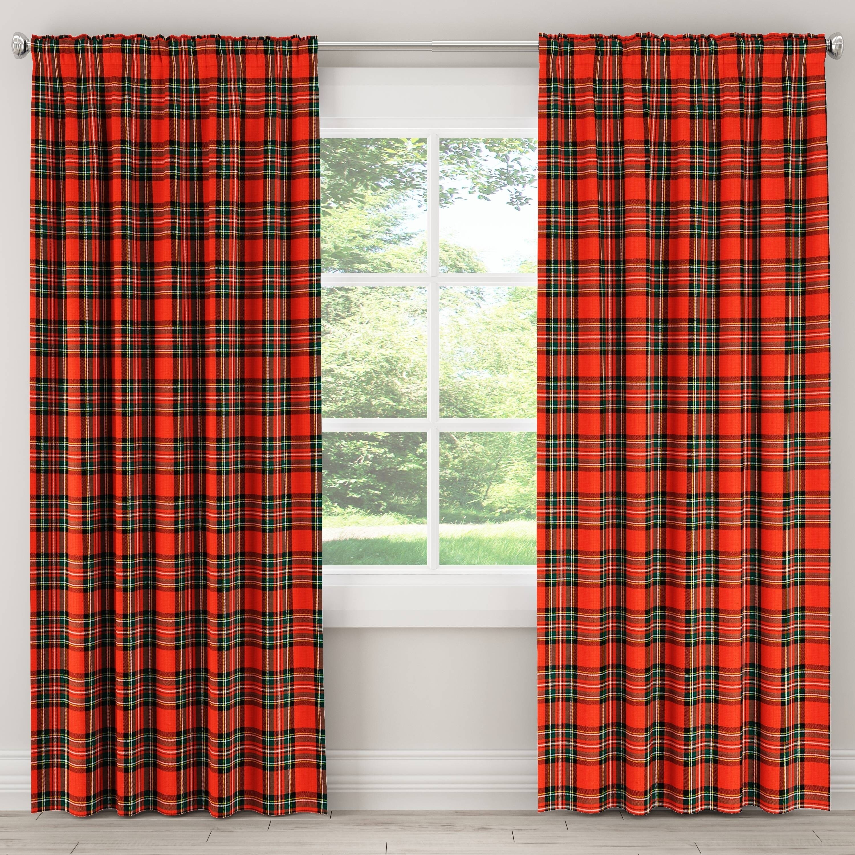 Shop Skyline Plaid Blackout Window Curtain Panel Free Shipping