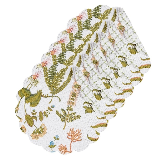 Anessa Cotton Quilted Round Reversible Placemat Set of 6