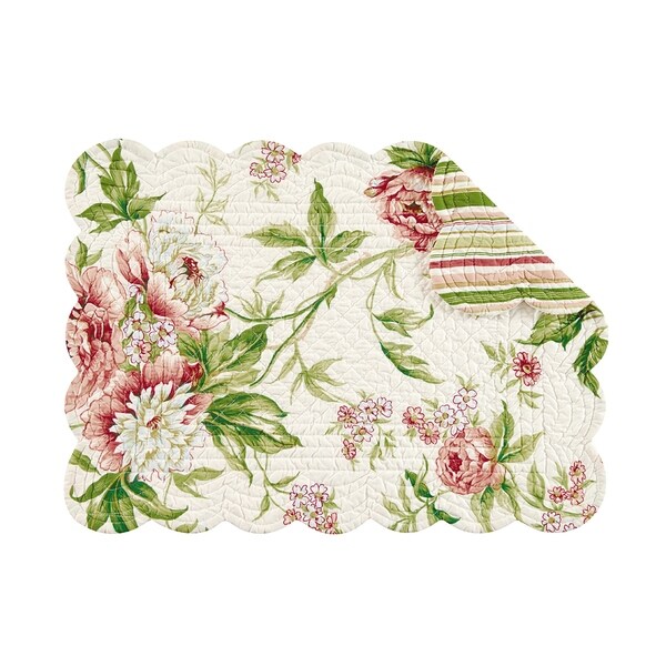 Pink Brianna Quilted Rectangular Placemat Set of 6