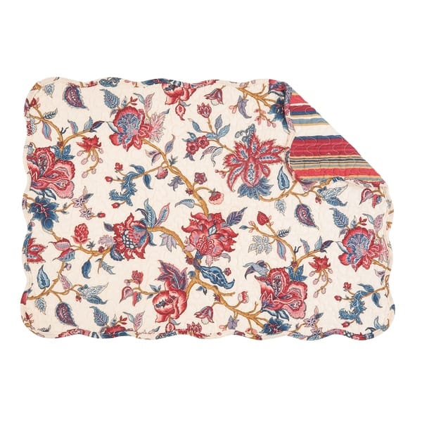 Ava Floral Quilted Rectangular Placemat Set of 6 Bed Bath & Beyond