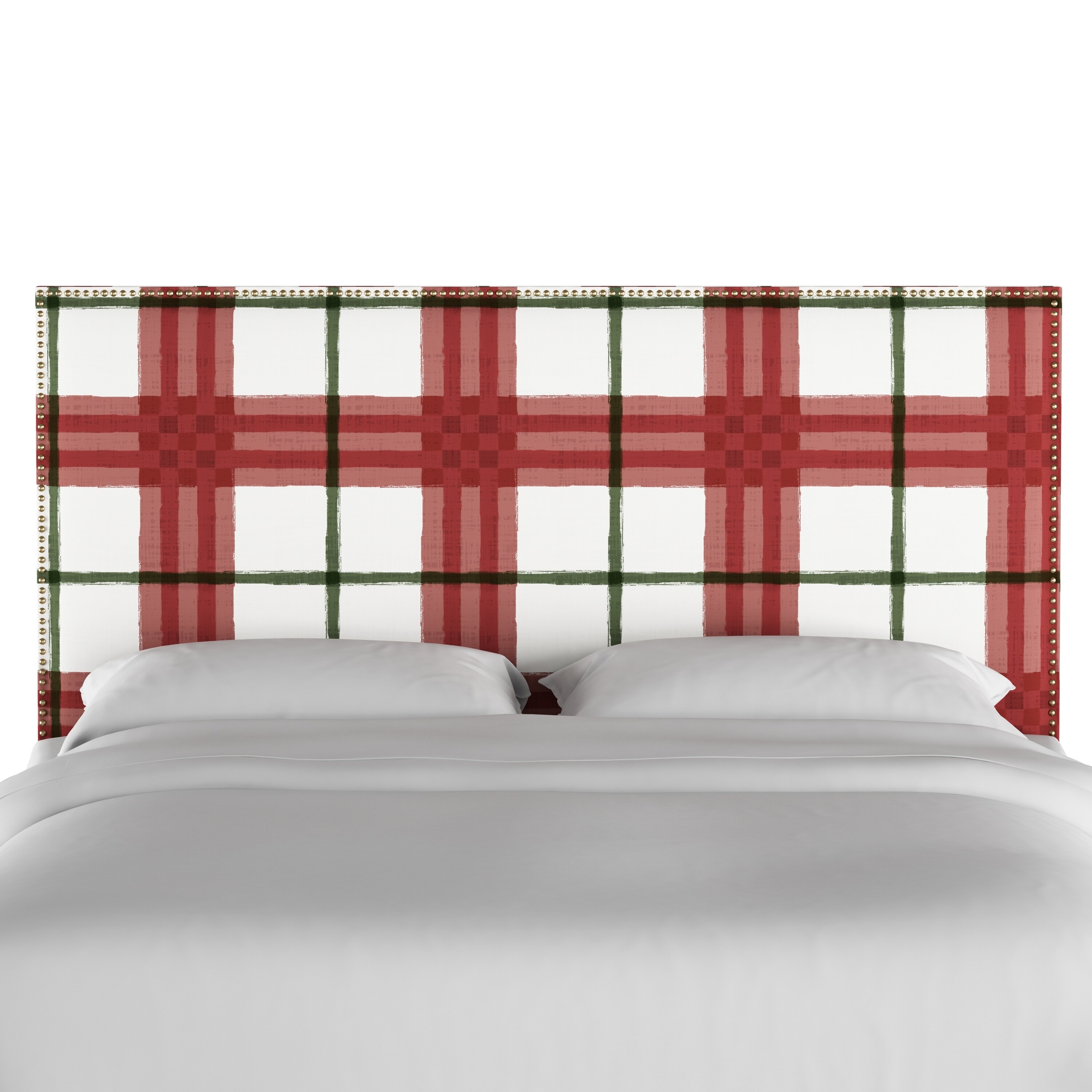 Skyline Furniture Nail On Headboard In Brush Plaid Skyline Furniture Nail On Headboard