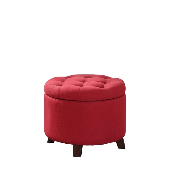 18-inch Contemporary Fabric Upholstered Tufted Storage ...