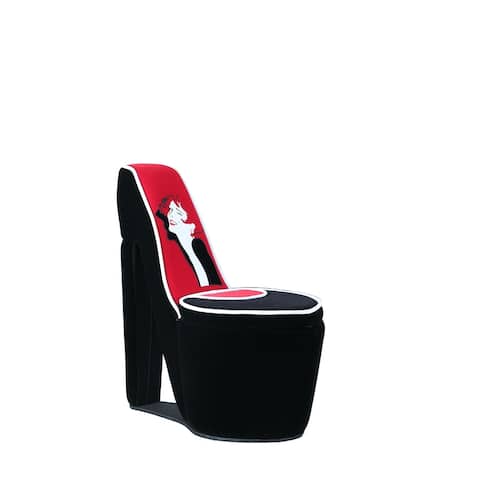 32.86-inch Glamour Girl Modern Living Room High Heel Storage Chair with White Piping