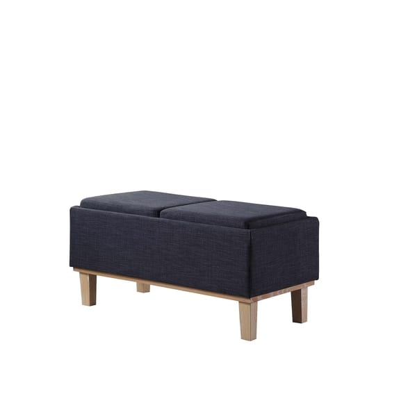 Shop 17 Inch Fabric Upholstered Seat Flip Storage Bench With