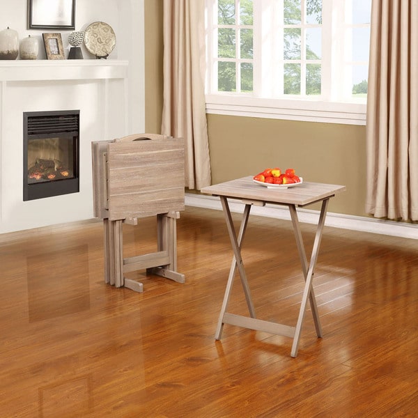 Acacia Gray Tray Table Set