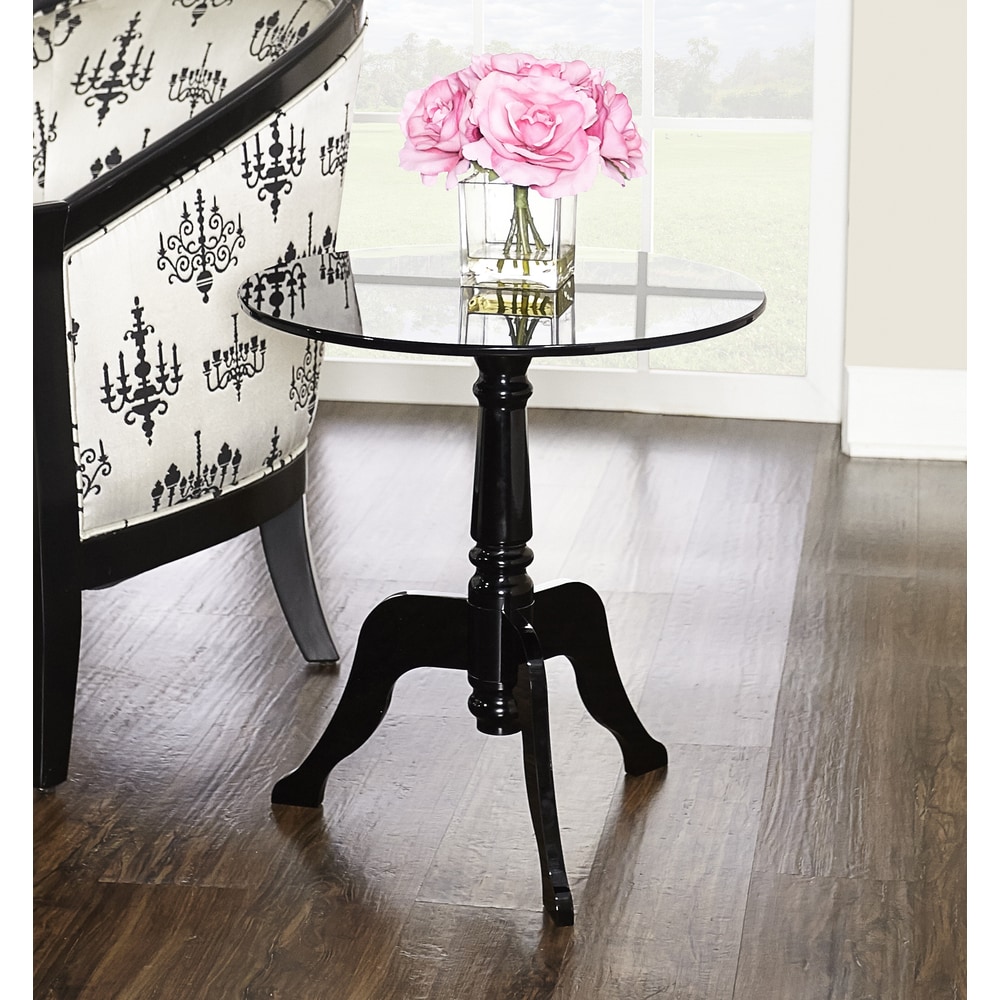 Linon Sarah Black Acrylic End Table