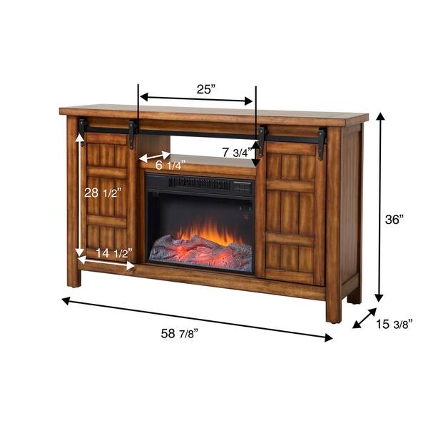 Shop Livingston Media Fireplace In Vintage Cherry Overstock