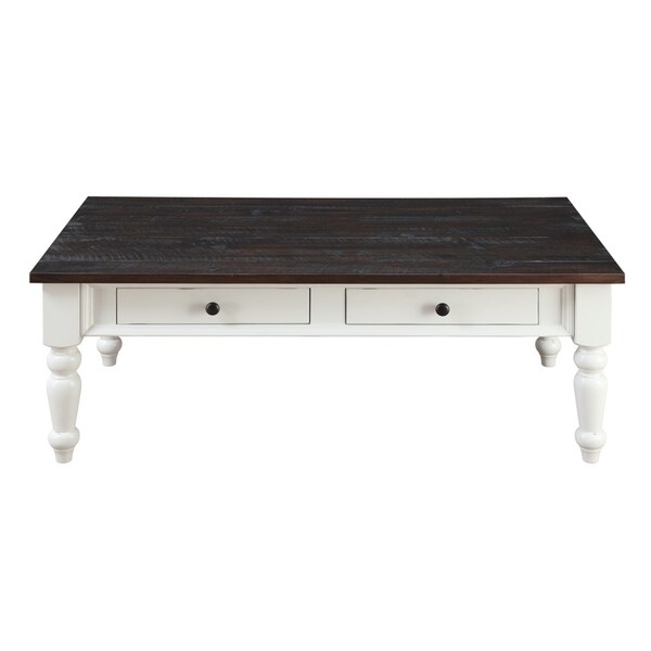Mountain Retreat Antique White And Brown Rustic Plank Top 2 Mountain Retreat Antique White And Brown Rustic Plank Top 2 Drawer Tail Table