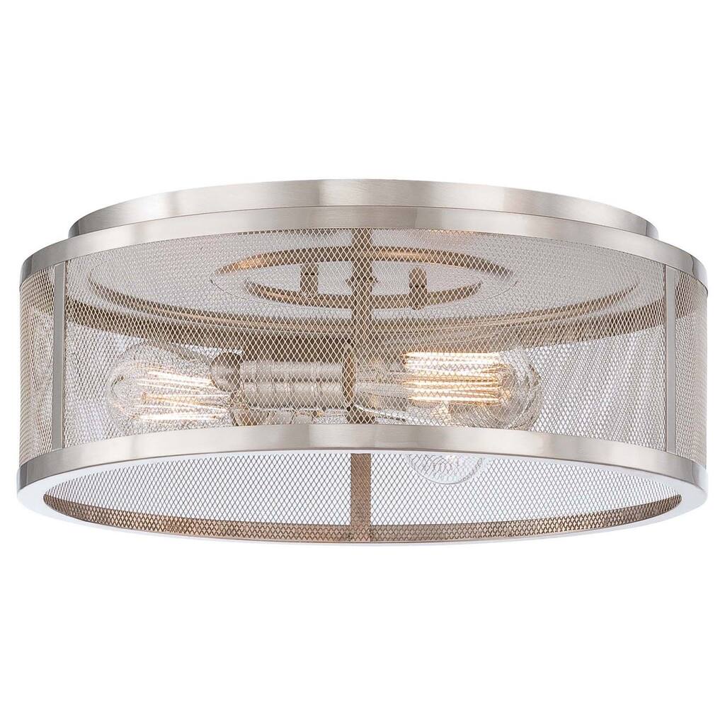 Lavery Downtown Edison Brushed Nickel 3 Light Flush Mount