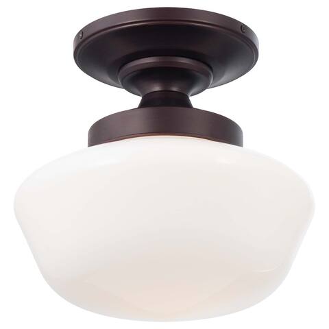 Brushed Bronze 1 Light Semi Flush Mount By Minka Lavery