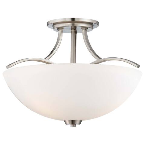 Overland Park Brushed Nickel 3 Light Semi Flush Mount By Minka Lavery