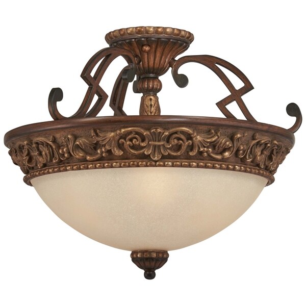 Minka Lavery Belcaro Walnut Finished Steel 3 Light Semi Flush Fixture Minka Lavery Belcaro Walnut Finished Steel 3 Light Semi Flush Fixture