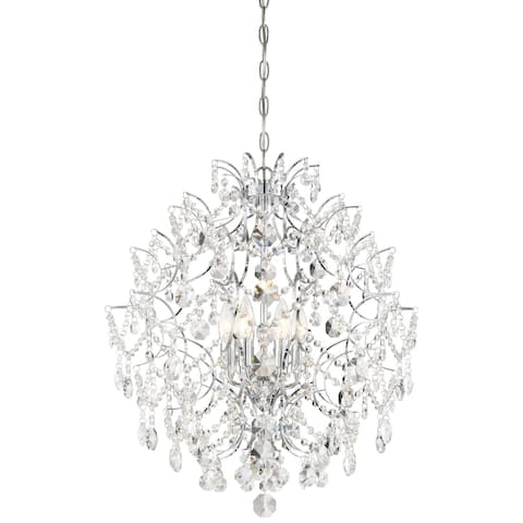 Isabella'S Crown Chrome 6 Light Chandelier By Minka Lavery