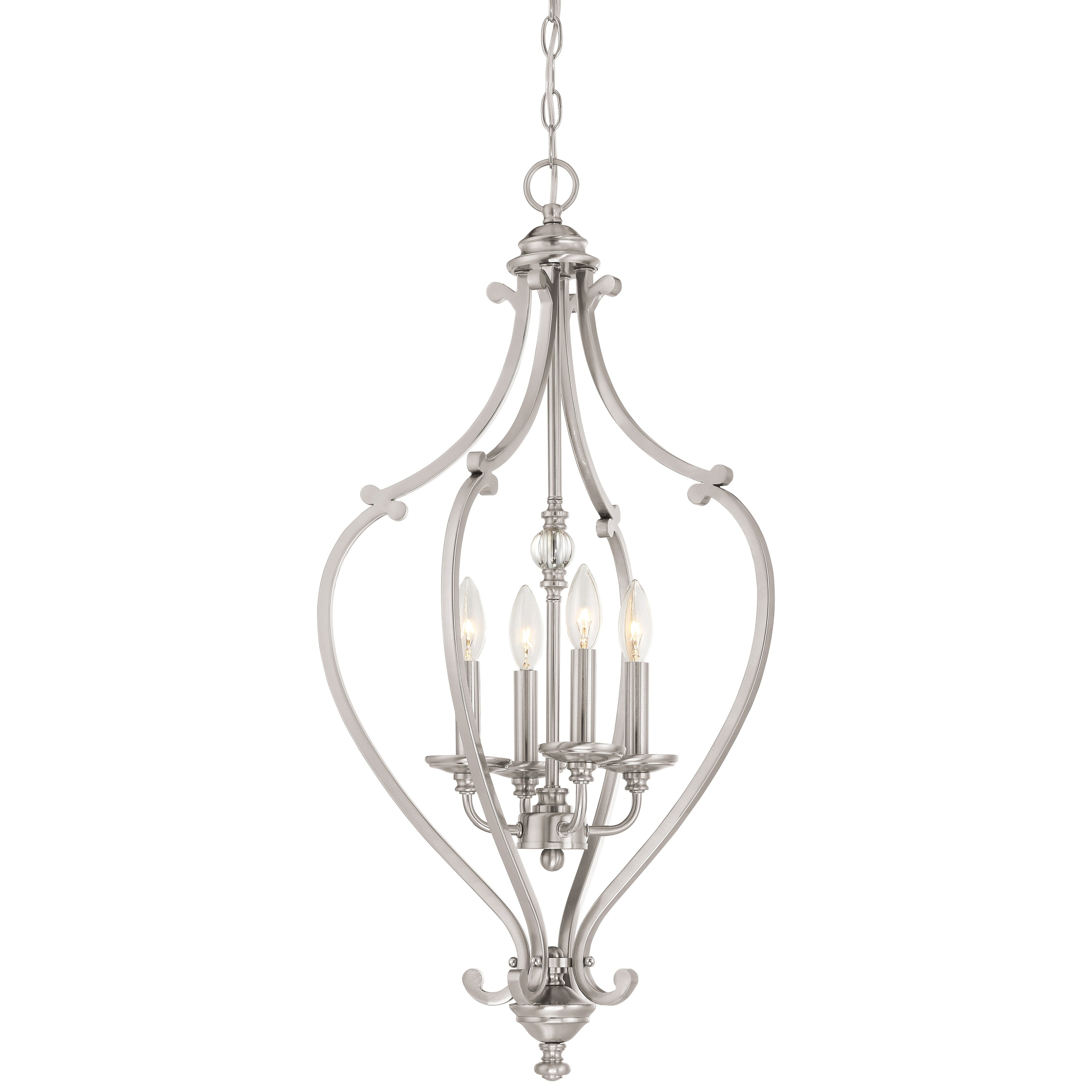 Savannah Row Brushed Nickel 4 Light Chandelier By Minka Lavery - Chandeliers For Bedrooms by Overstock.com