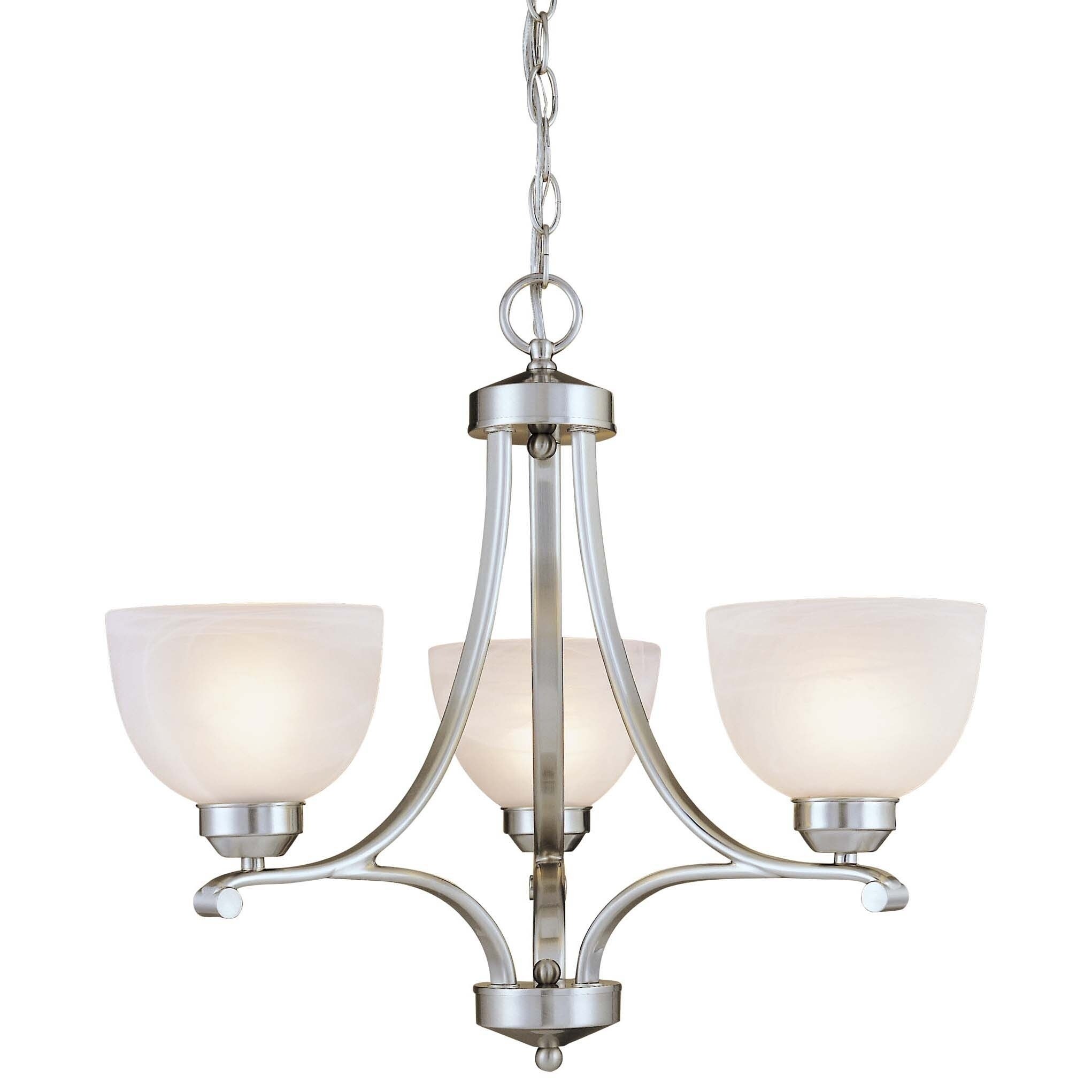 Paradox Brushed Nickel 3 Light Mini Chandelier By Minka Lavery - Chandeliers For Bedrooms by Overstock.com