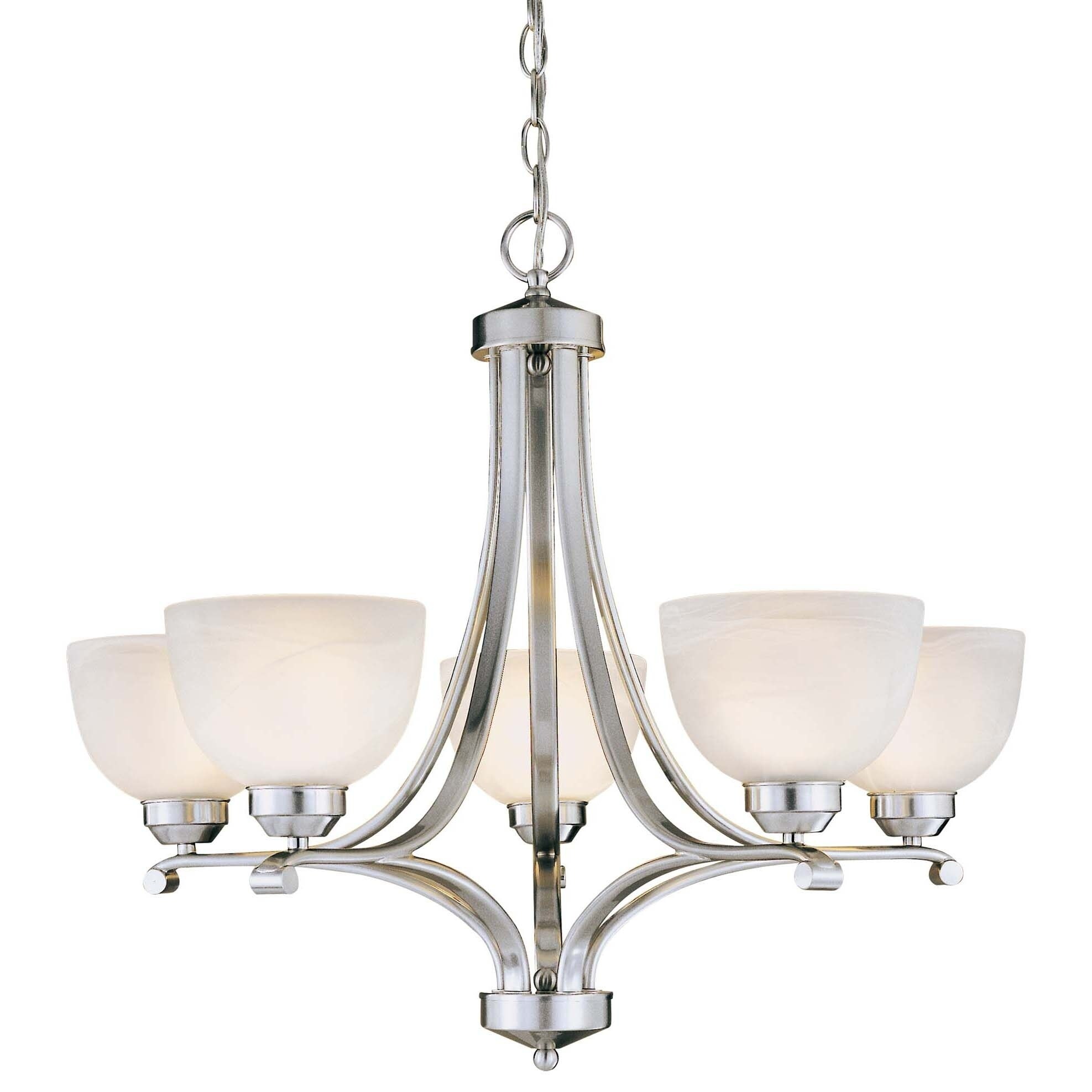 Paradox Brushed Nickel 5 Light Chandelier By Minka Lavery - Chandeliers For Bedrooms by Overstock.com