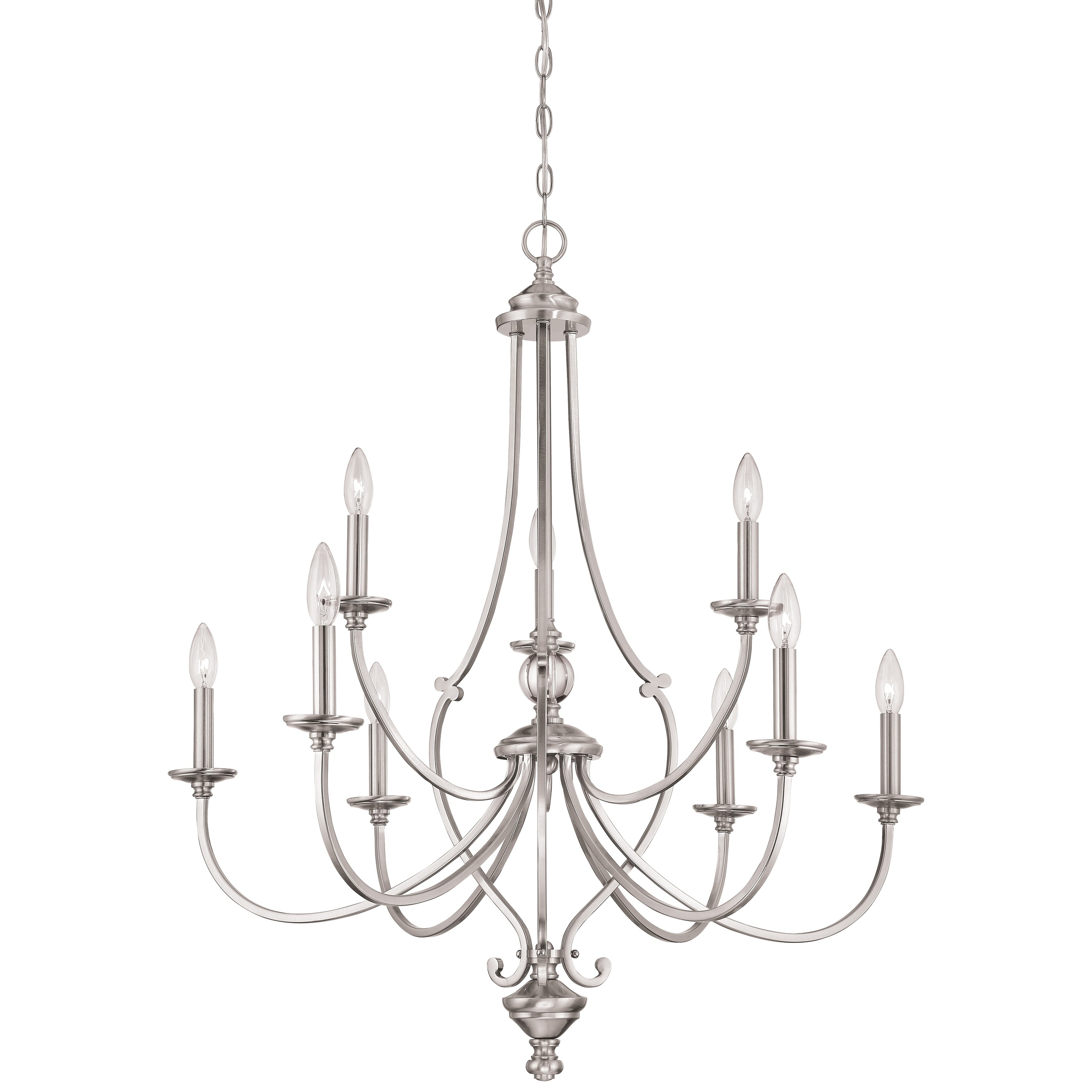 Savannah Row Brushed Nickel 9 Light Chandelier By Minka Lavery - Chandeliers For Bedrooms by Overstock.com