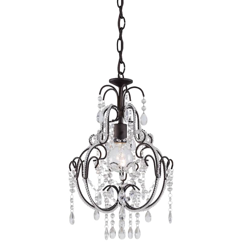 Lavery Taylor Bronze & Fluted Piastra Glass 1 Light Chandelier