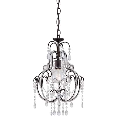 Lavery Taylor Bronze & Fluted Piastra Glass 1 Light Chandelier