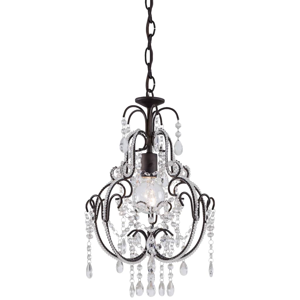 Lavery Taylor Bronze & Fluted Piastra Glass 1 Light Chandelier