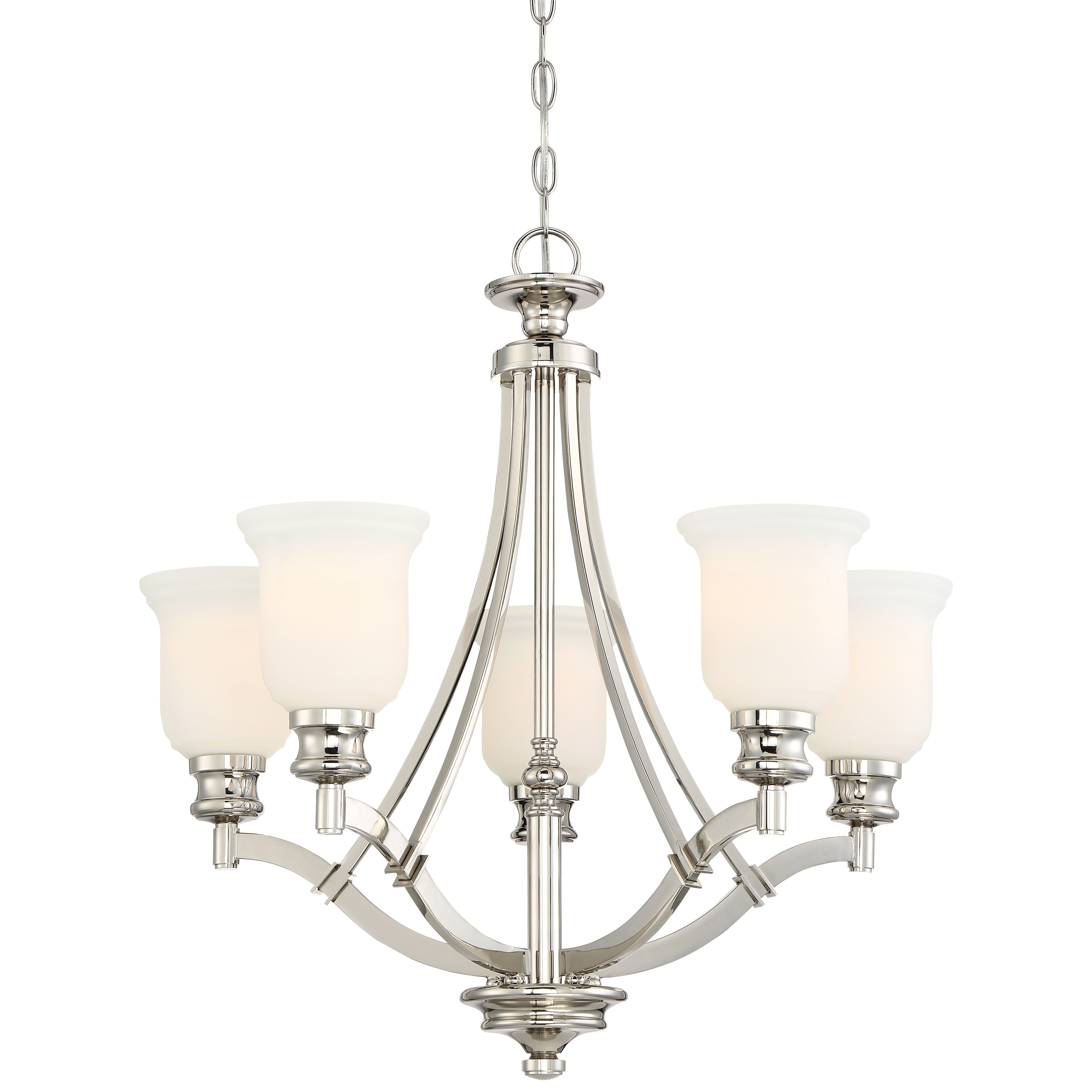Audrey'S Point Polished Nickel 5 Light Chandelier By Minka Lavery - Chandeliers For Bedrooms by Overstock.com