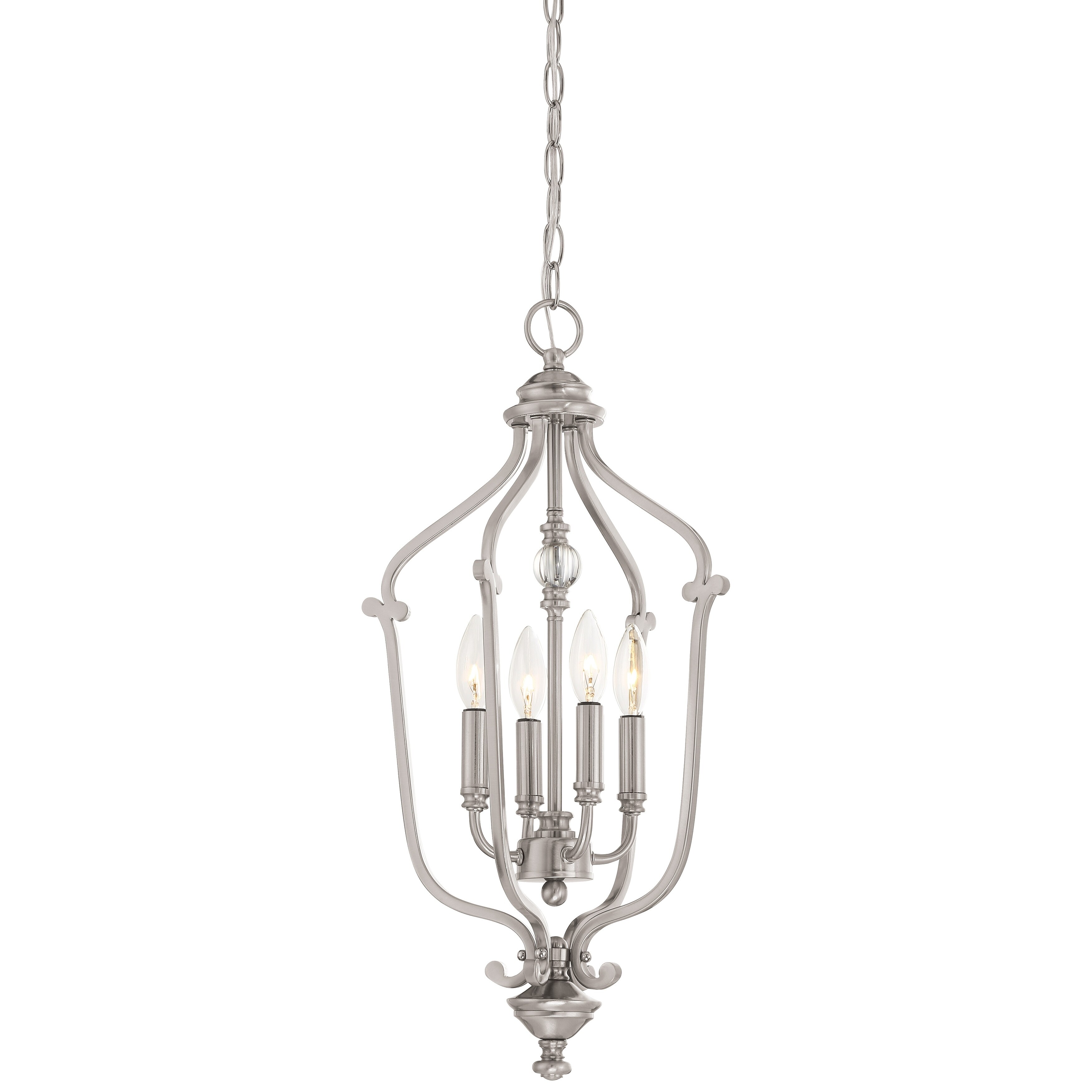 Savannah Row Brushed Nickel 4 Light Foyer By Minka Lavery - Chandeliers For Bedrooms by Overstock.com