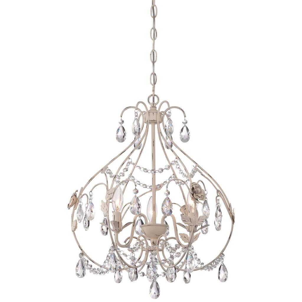 Lavery Isabella's Crown Provencal Blanc 3 Light Mini Chandelier