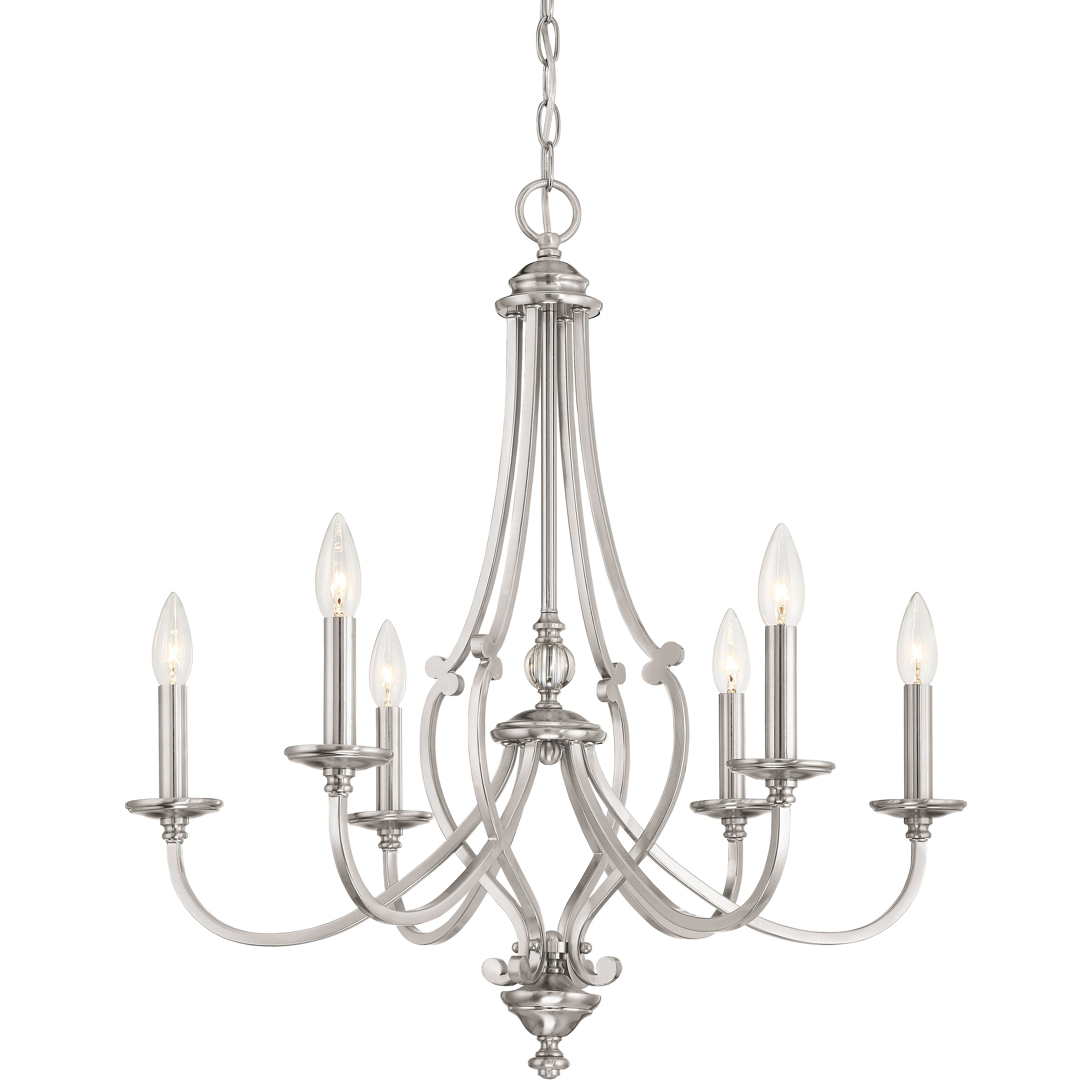 Savannah Row Brushed Nickel 6 Light Chandelier By Minka Lavery - Chandeliers For Bedrooms by Overstock.com
