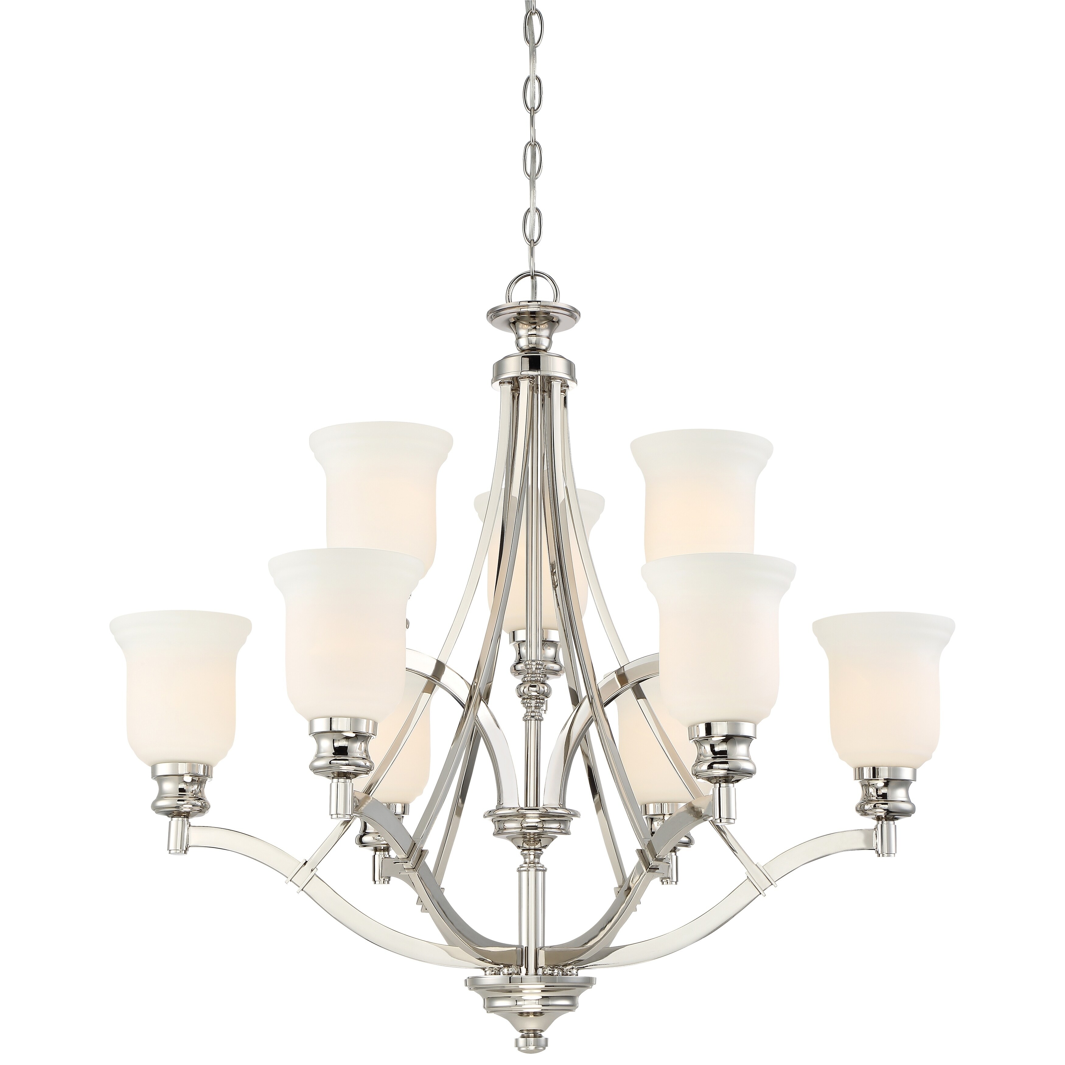 Audrey'S Point Polished Nickel 9 Light Chandelier By Minka Lavery - Chandeliers For Bedrooms by Overstock.com