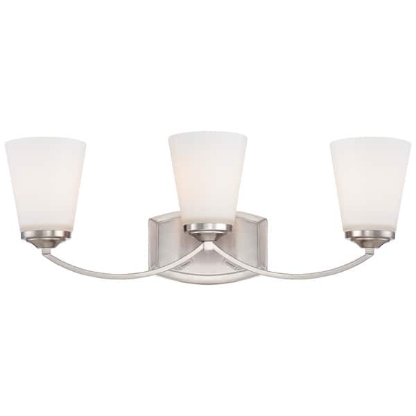 slide 1 of 1, Overland Park Brushed Nickel 3 Light Bath By Minka Lavery