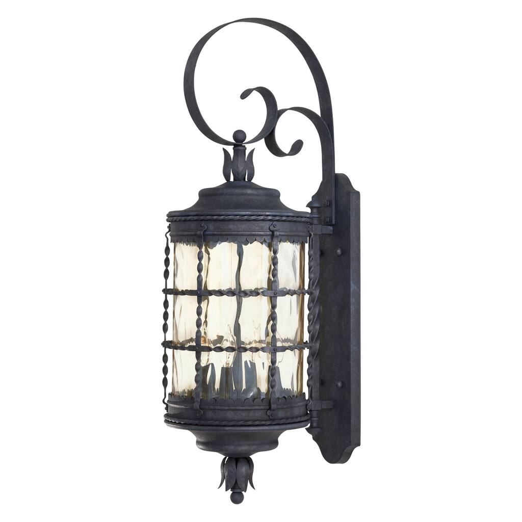 Lavery Mallorca Spanish Iron & Champagne Glass 4 Light Wall Mount