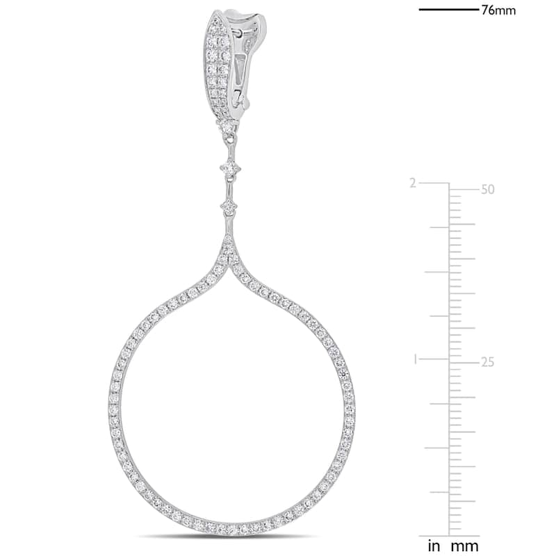 Miadora Signature Collection 14k White Gold Open Loop Dangle Earrings
