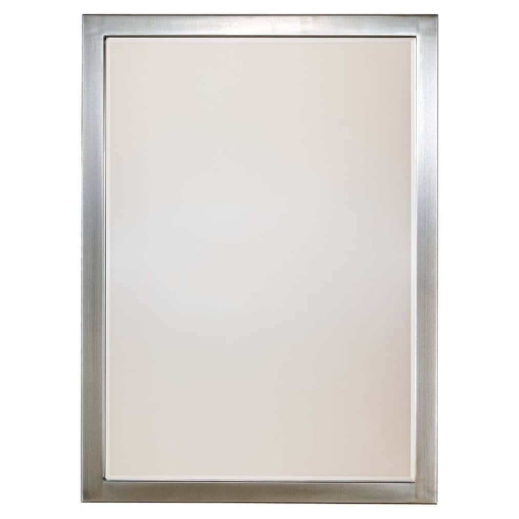 Lavery Paradox Brushed Nickel & Marble Glass Light Mirror - Beveled - A