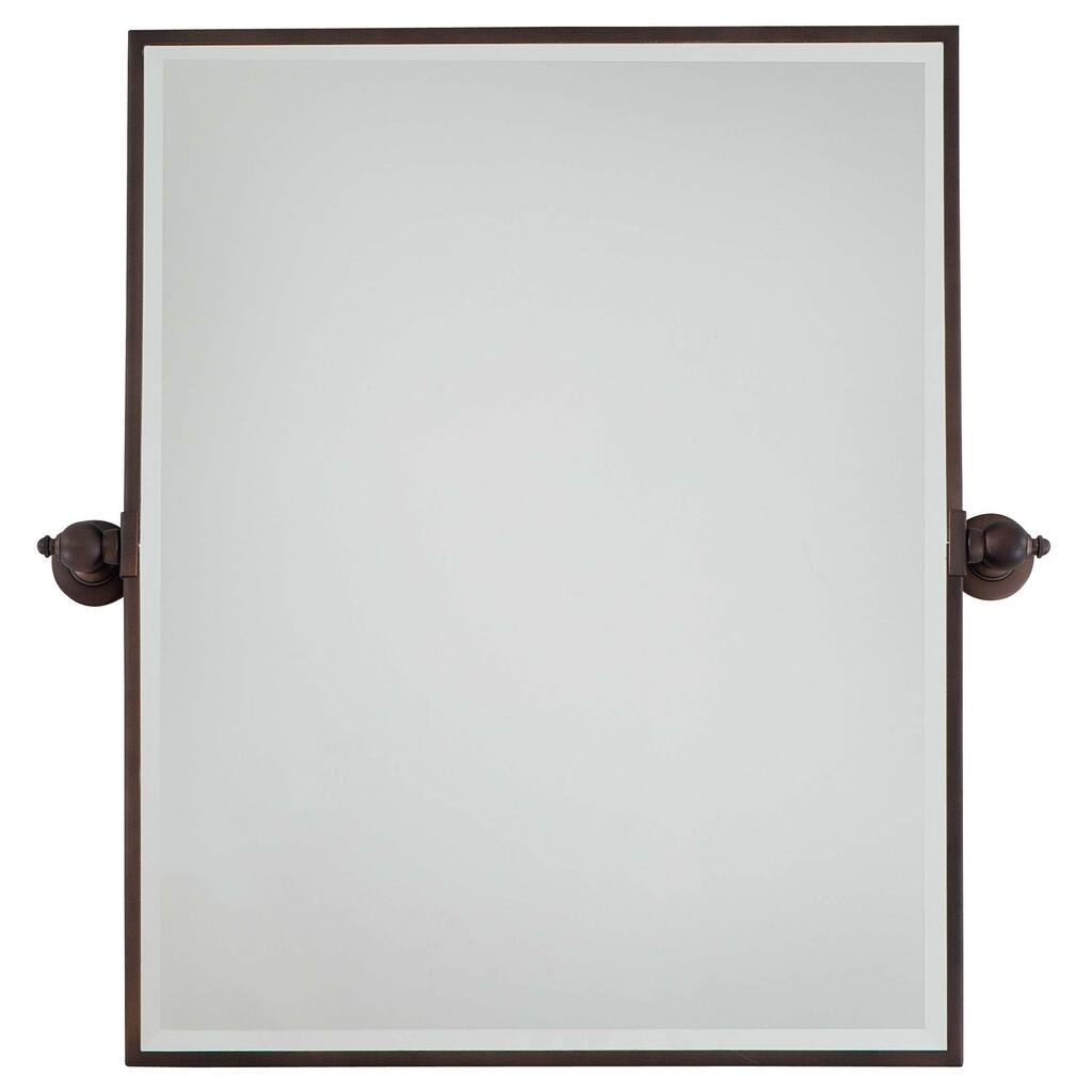 Lavery Dark Brushed Bronze & Excavation Glass Light Rectangle Mirror - N/A