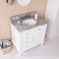 Harper Blvd Washington Bath Vanity Sink w/ Marble Counter Top - White w/ Gray