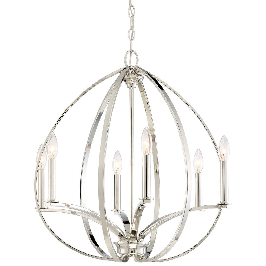 Minka Lavery Tilbury Polished Nickel 6 Light Chandelier